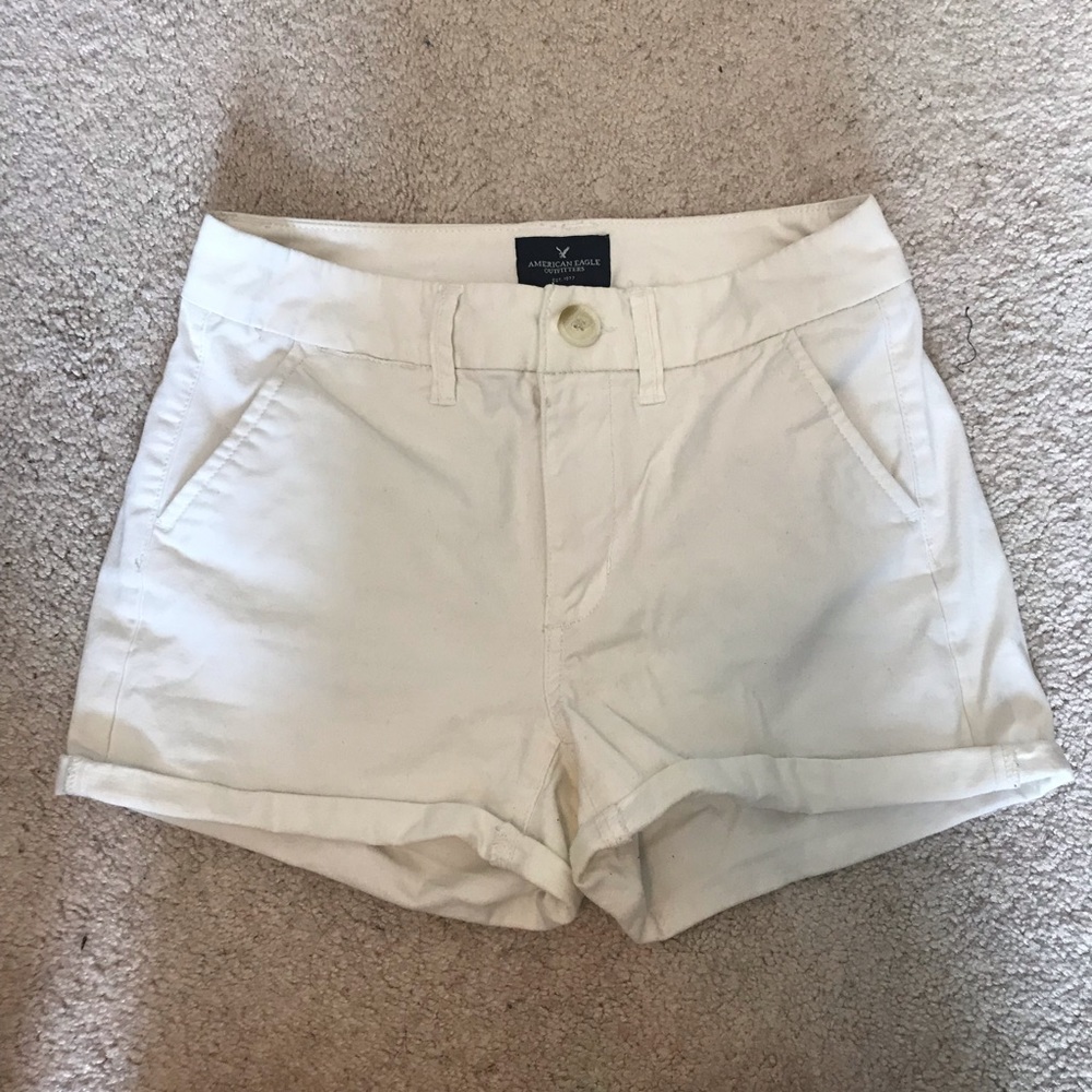 Hi-rise white shorts